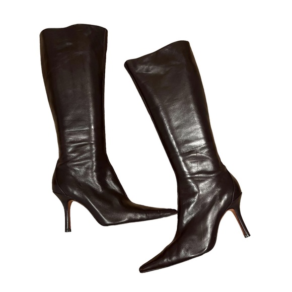 Charles David Shoes - Womens Brown Charles David Size 9 Pointy Toe Stiletto Heel Learher Boot.